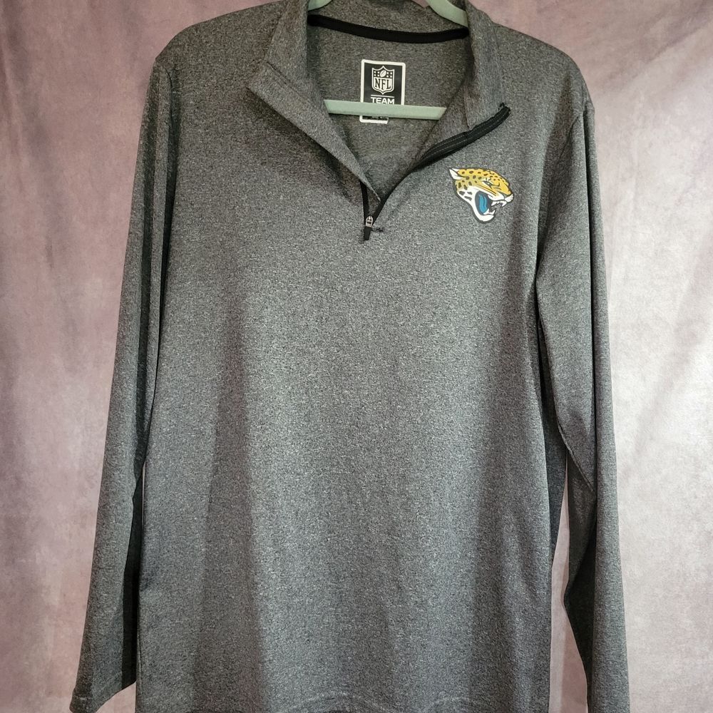 NFL Gray Quarter-Zip Pullover with Team Logo